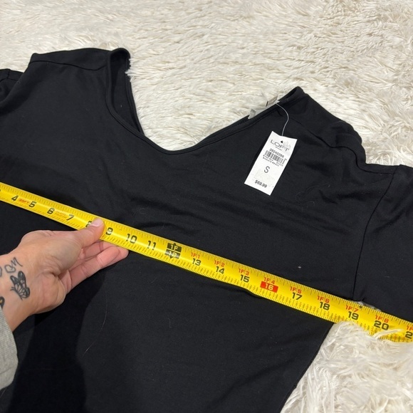 Loft Outlet NWT Lounge Black Fleece Lined Soft Warm Twist back Size Small - Picture 7 of 12